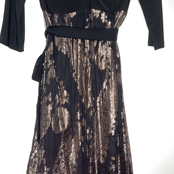 Be by Chetta B Black/Bronze Maxi Dress Size 4 - Picture 9 of 9